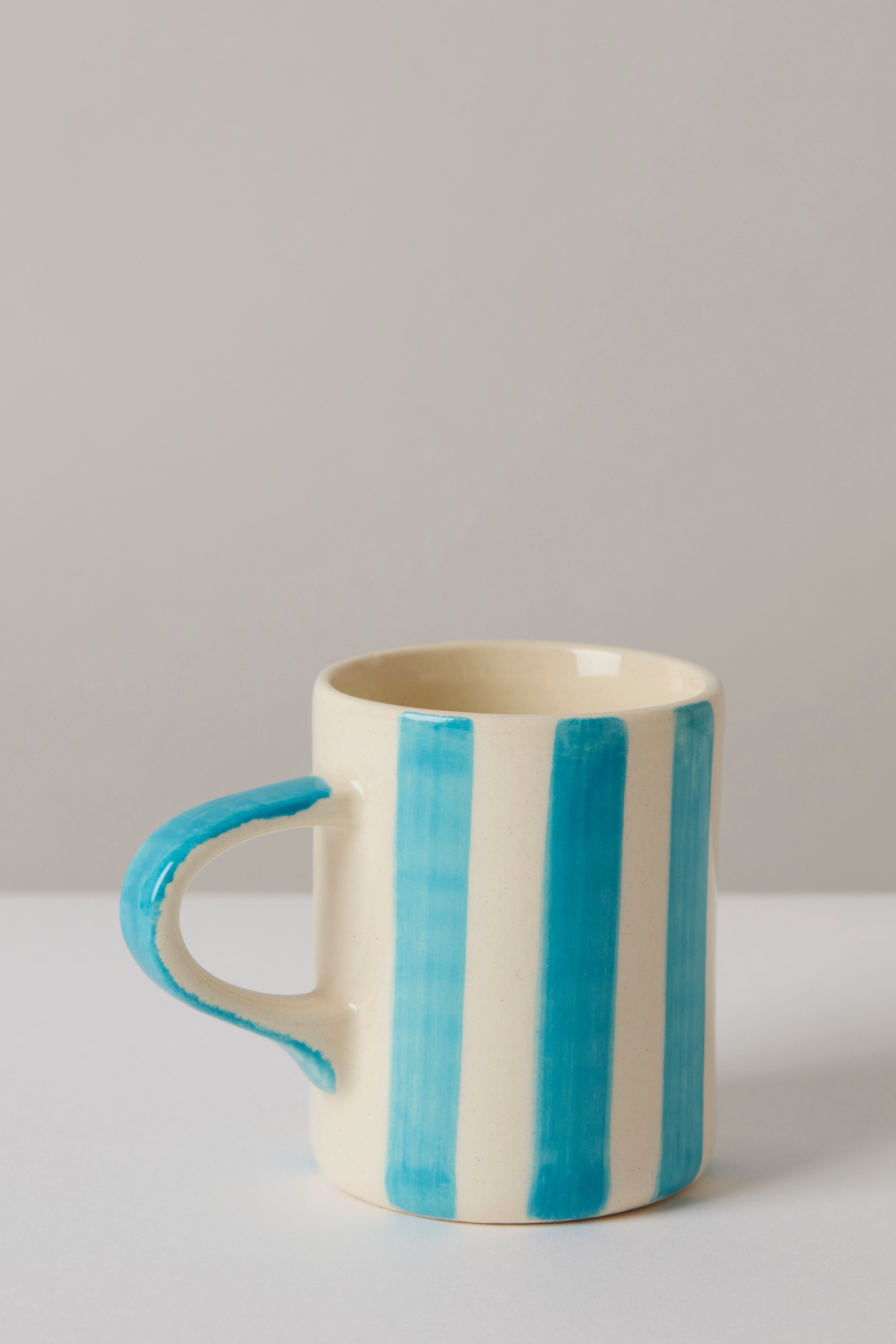 Turquoise Candy Stripe Espresso Mug