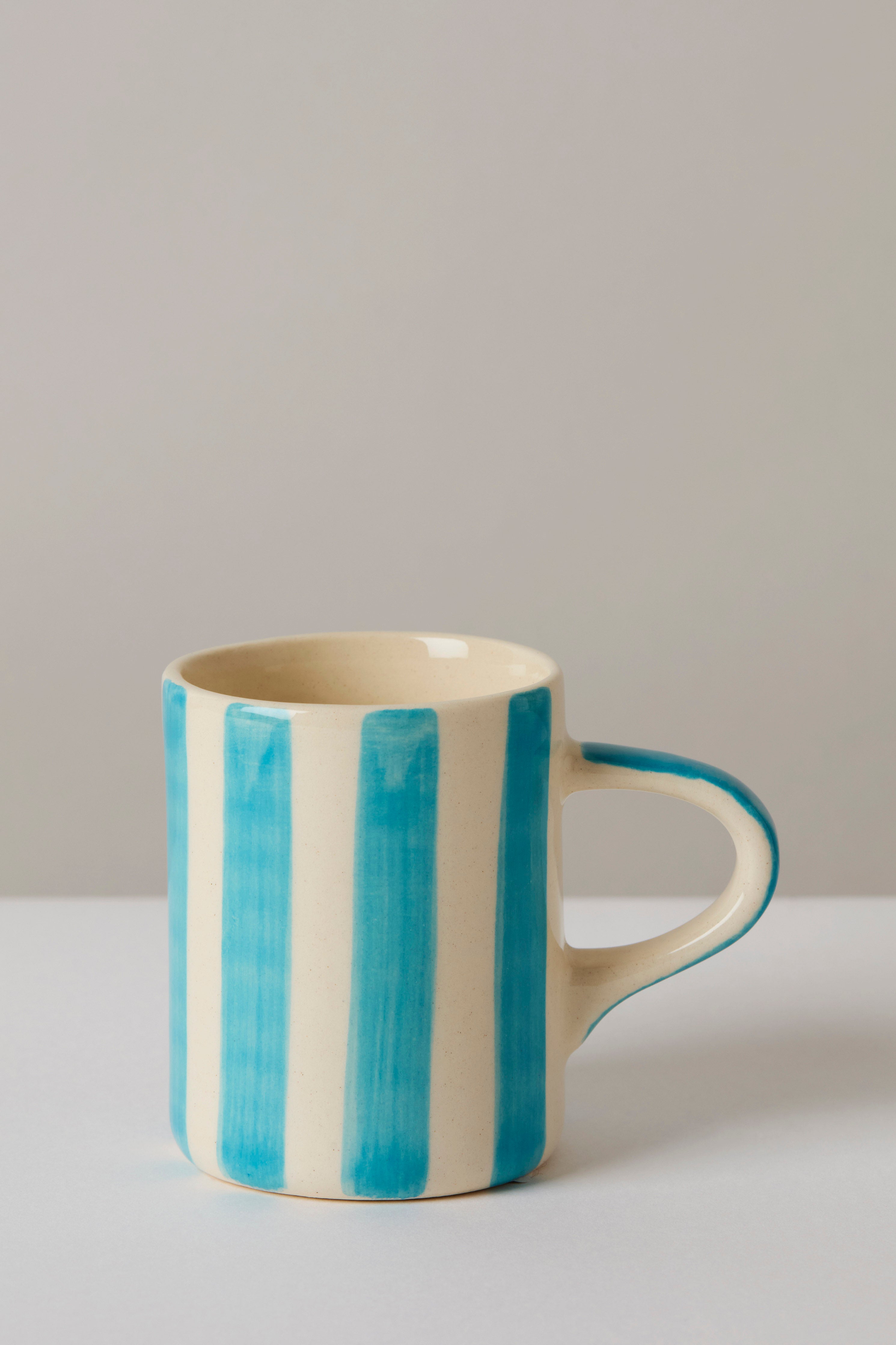 Turquoise Candy Stripe Espresso Mug