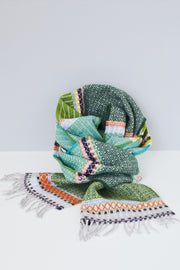 Cassia Laurel Lambswool Scarf Green