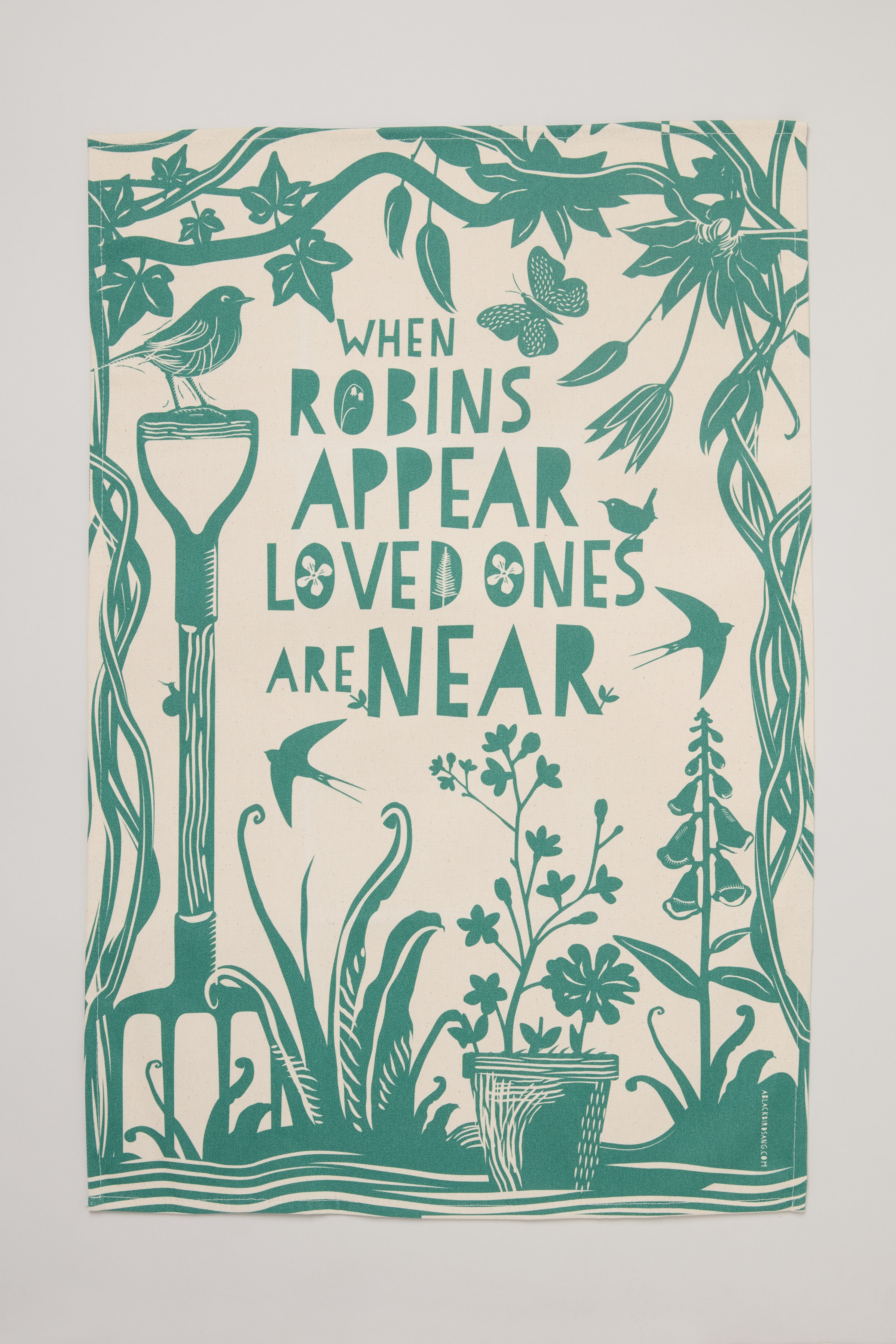 When Robins Appear Tea Towel