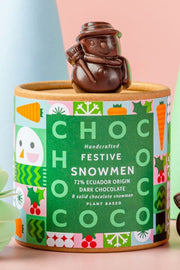 Chococo 72% Ecuador Dark Chocolate Snowmen 100g Tubes