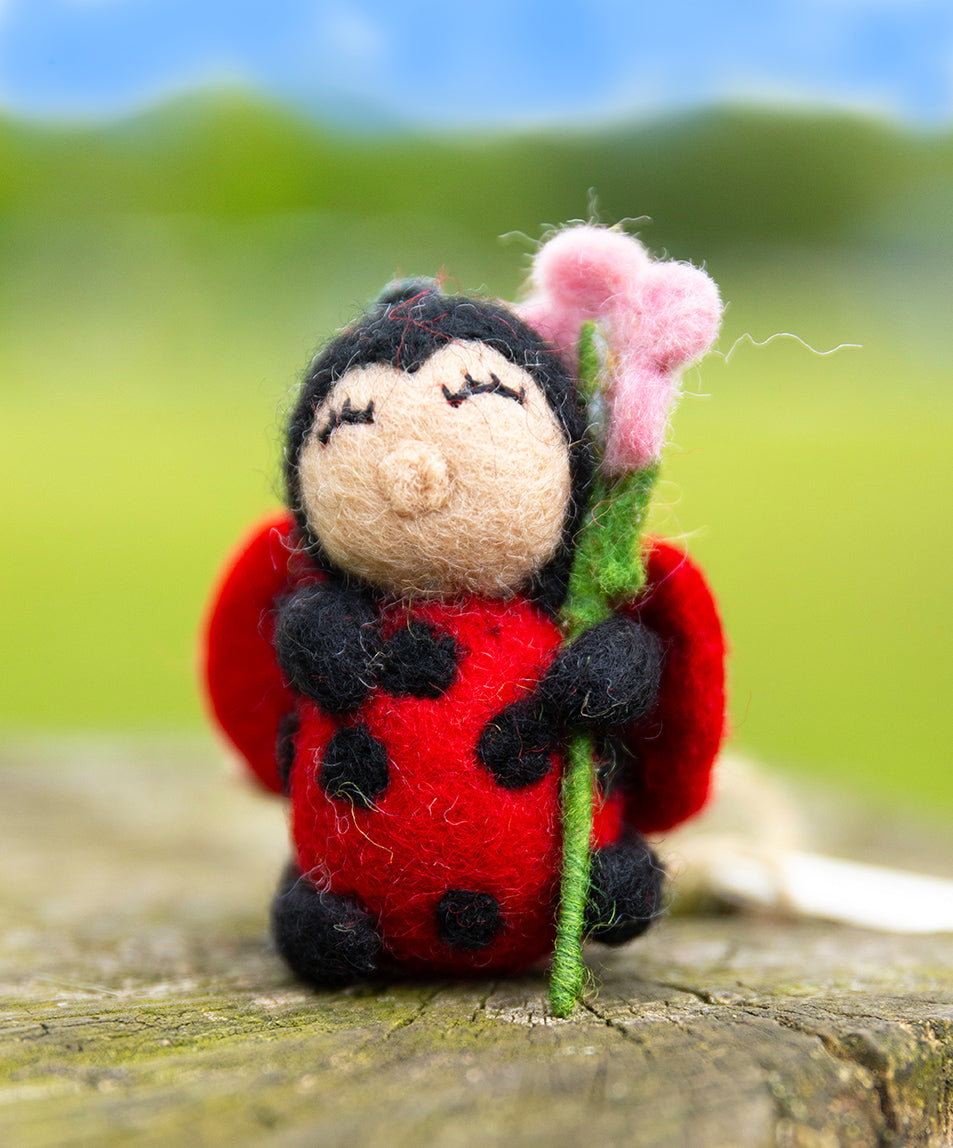 Felt Lola ladybird hanging decoration 