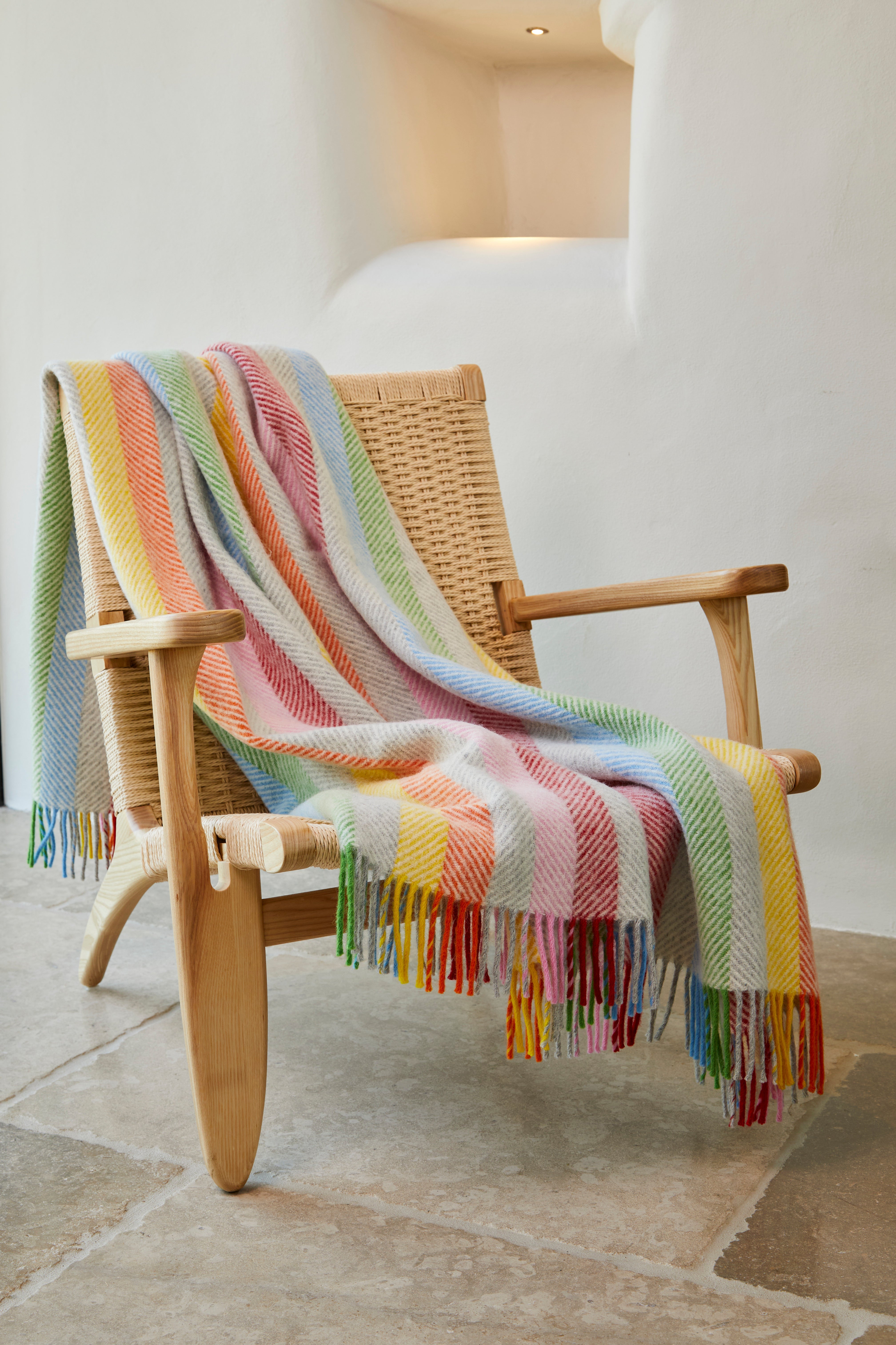 Tweedmill Rainbow Grey Throw